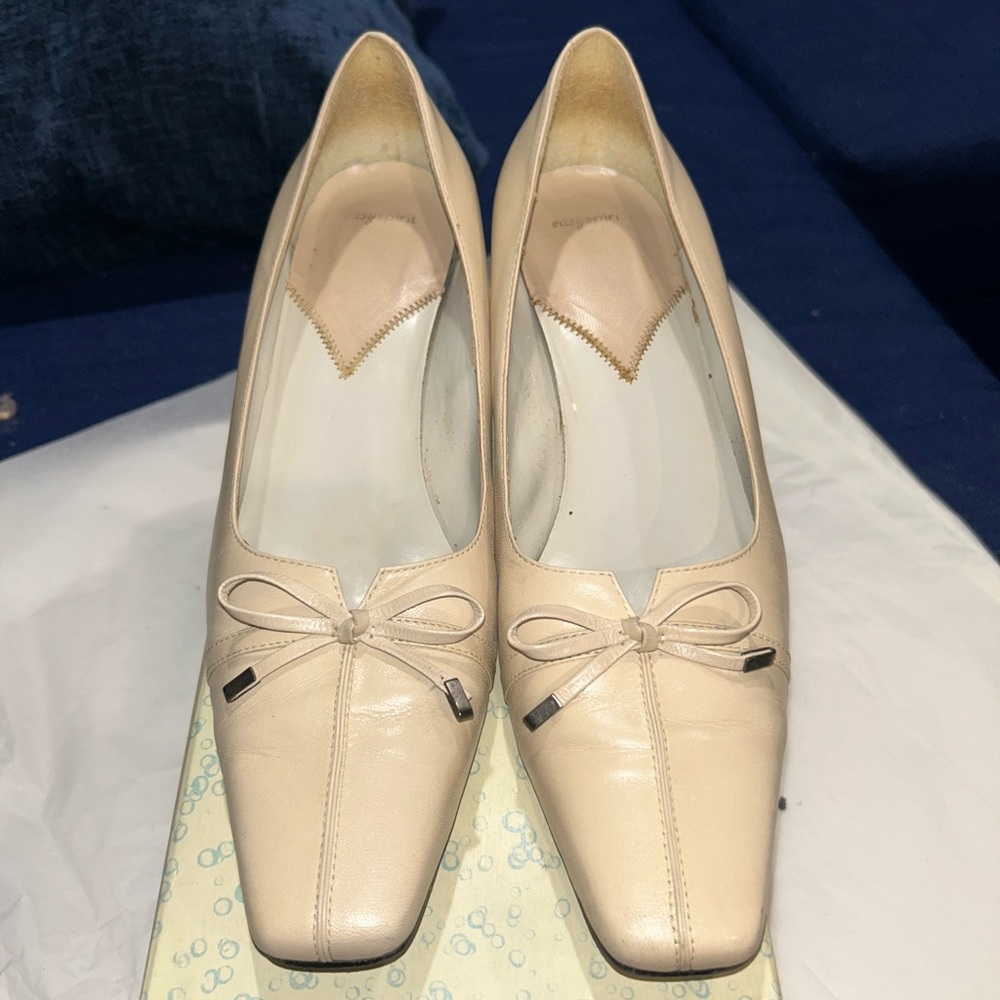 Cream kitten heels